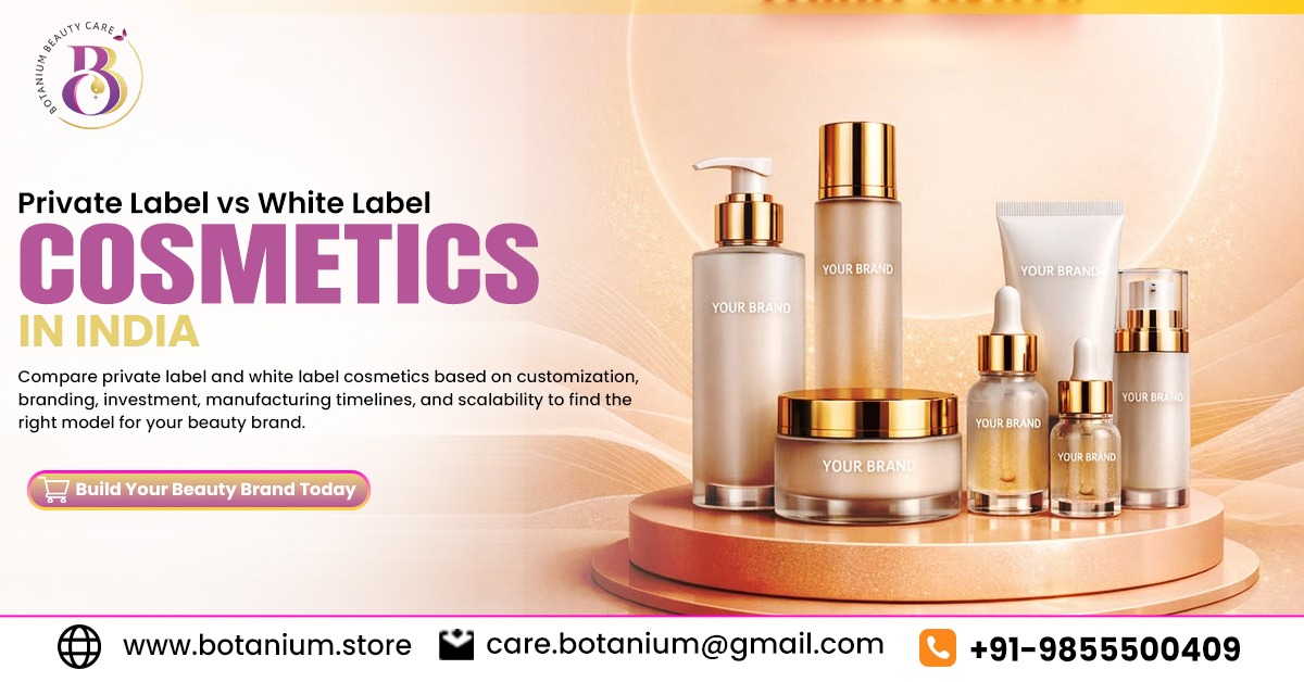 Private Label vs White Label Cosmetics in India comparison for beauty brands